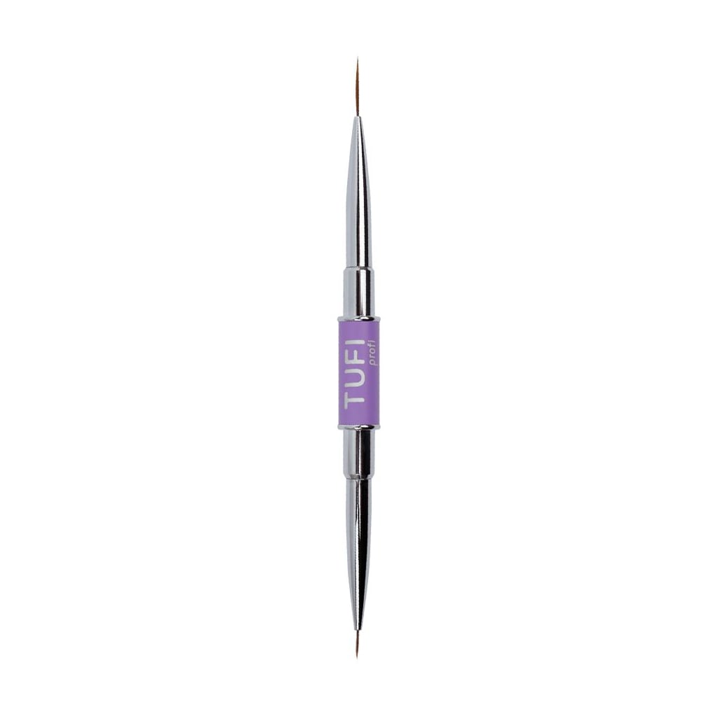 Двосторонній пензлик для дизайну нігтів Tufi Profi Double-Ended Manicure Brush лайнер 7 мм/15 мм (0327452)